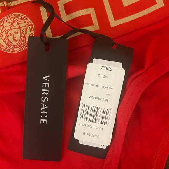 Versace Greek Border High Leg Jersey Briefs NWT - Picture 6 of 6